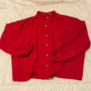 Karlie Red Women's Button-Up Top